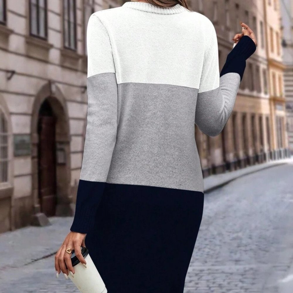Color Block Dual Pocket Button Front Cardigan - Picture 4 of 6